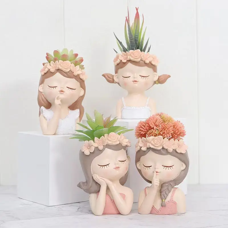 

ins style cartoon girl cute fairy home decoration decoration desktop succulent plant potted flower pot