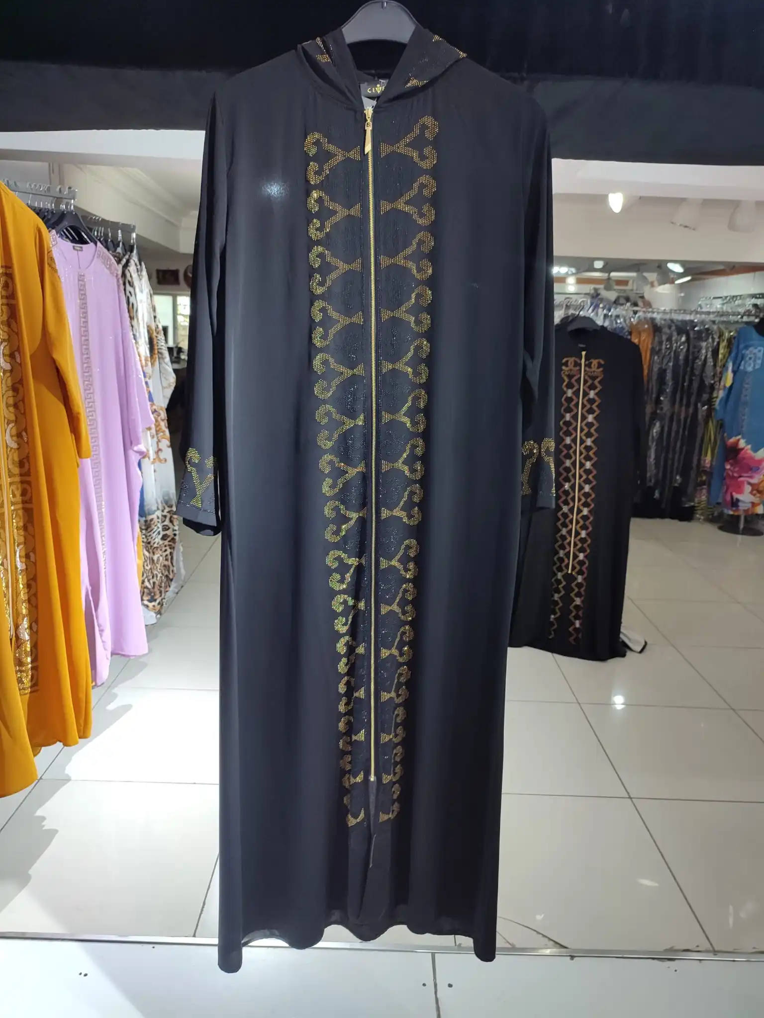 Dresses For Women 2022 Eid Mubarak Muslim Hijab Abayas Dubai Abaya Moroccan Kaftan Zipper Fashion Femme Black Hijab