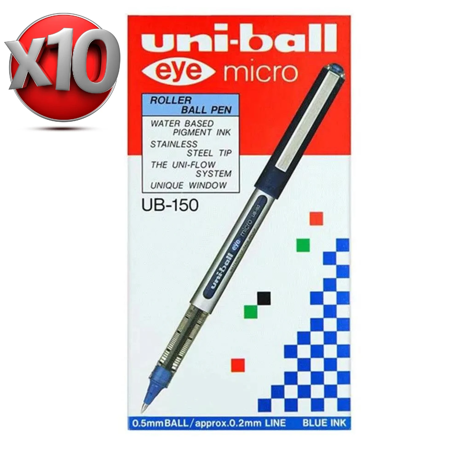 Uni-Ball Eye ручка с шариковым стержнем микро фотосессия 0 5 мм 10 шт. Высококачественный