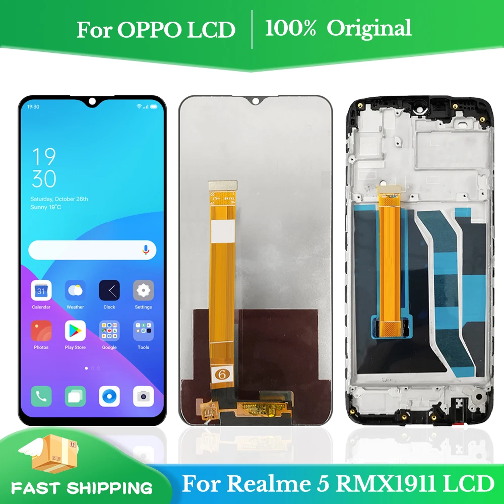 Оригинальный дисплей 6,5 дюйма для Oppo Realme 5 RMX1911 / 5s RMX1925 / 5i RMX2030 с рамкой