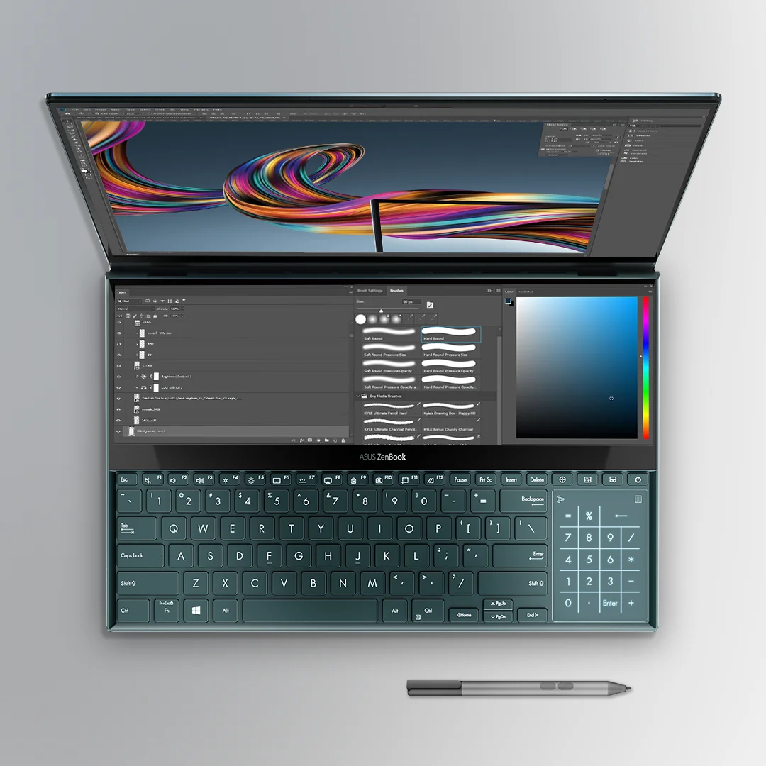 

2022 оригинальный Zenbook PRO Duo ноутбук UX582, 32 ГБ ОЗУ, 1 ТБ NVMe SSD, RTX 3060 6 ГБ, 15,6 дюйма OLED 4K UHD