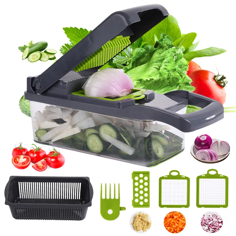 

Multifunctional Vegetable Cutter Shredders Slicer With Basket Fruit Potato Chopper Carrot Grater Slicer For Kitchen