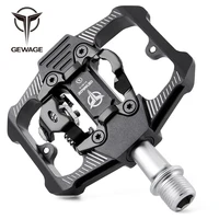 gewage bicycle pedal spd mountain bike clipless pedals dual platform for mtb mountain road bike aluminum alloy bicycle parts