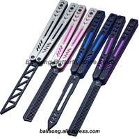 ether balisong flipper trainer butterfly training knife high end g10 aluminum handle bushings system outdoor safe edc knife