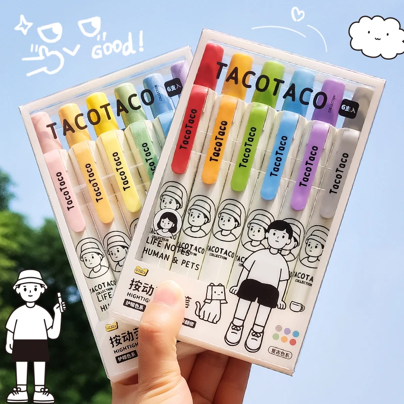 S, Highlighters Assorted Colors, Retractable Markers, Colorf