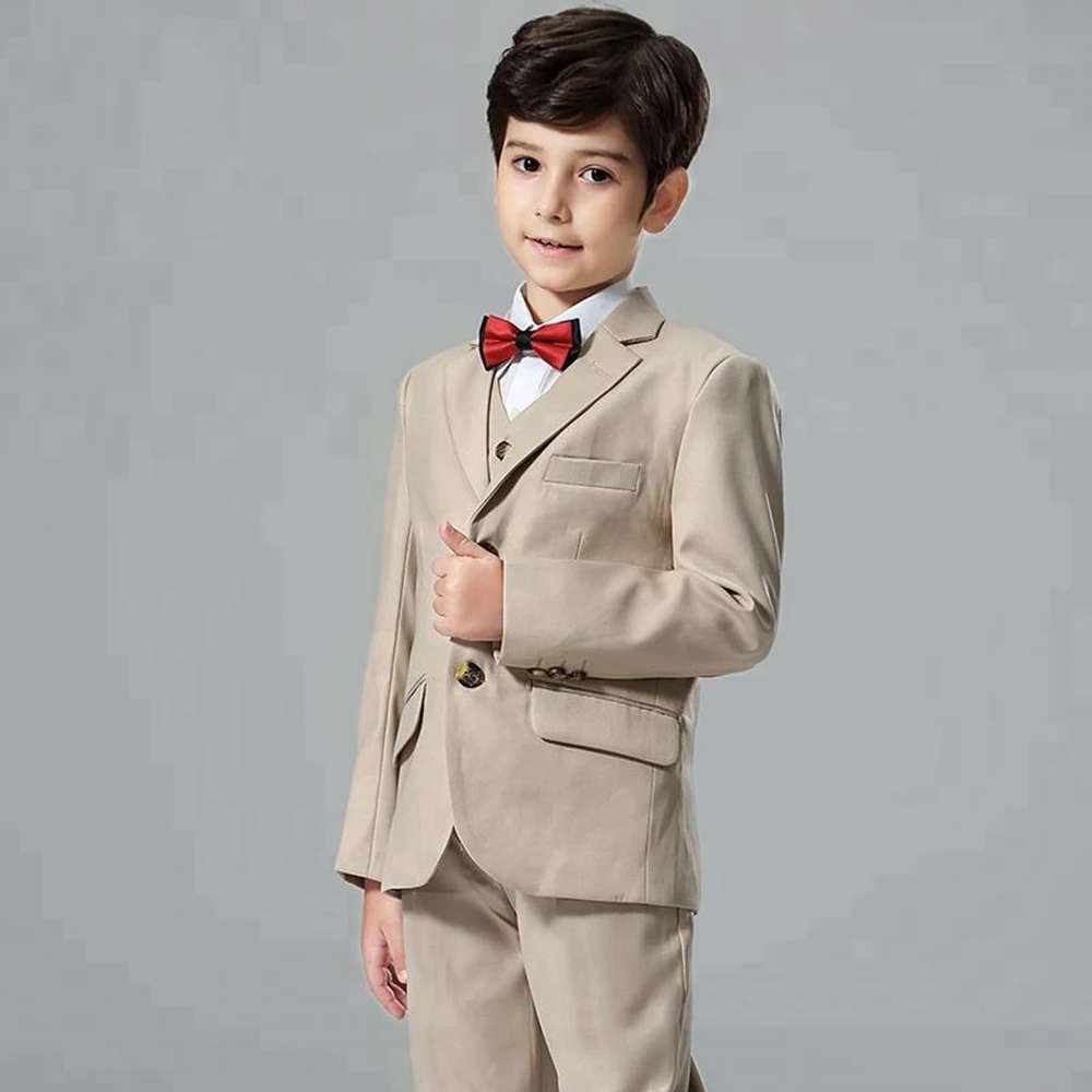 

Children's Suit Suit Champagne Color Slim Fashion Catwalk Host Performance Costume костюм детский