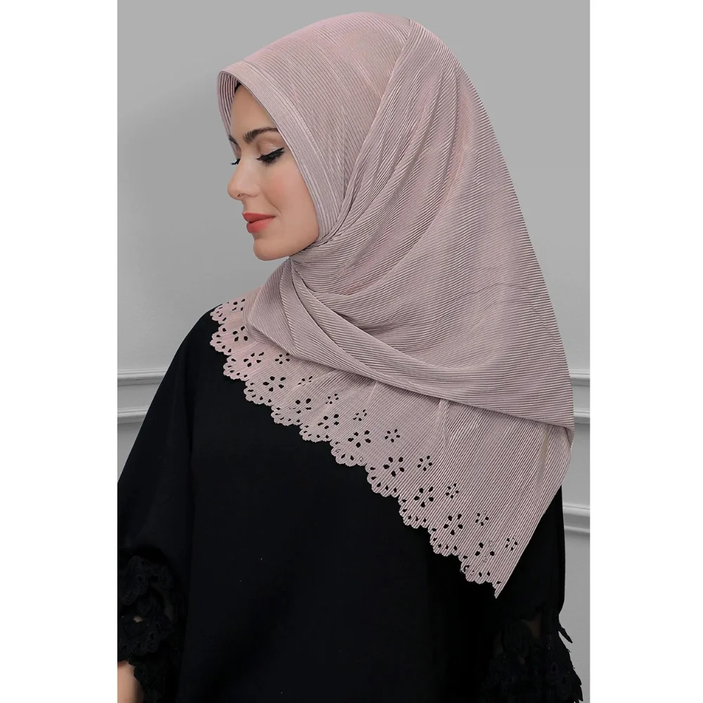 Practical Hijab Scarf Piliseli Fukuro Fabric Flower Pattern Laser Cut Shawl Muslim Sets Abaya Islamic Muslim Women 'S Clothing 2022