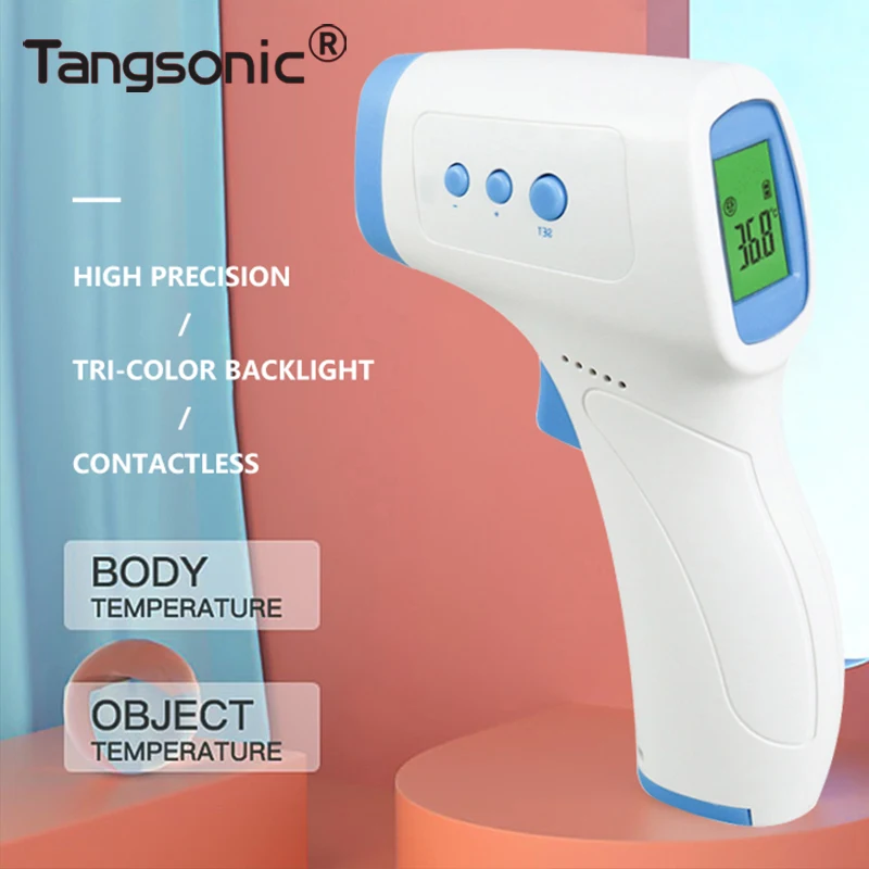 

Цифровой инфракрасный термометр Tangsonic, Бесконтактный медицинский измеритель температуры тела, лба, уха, с ЖК-дисплеем