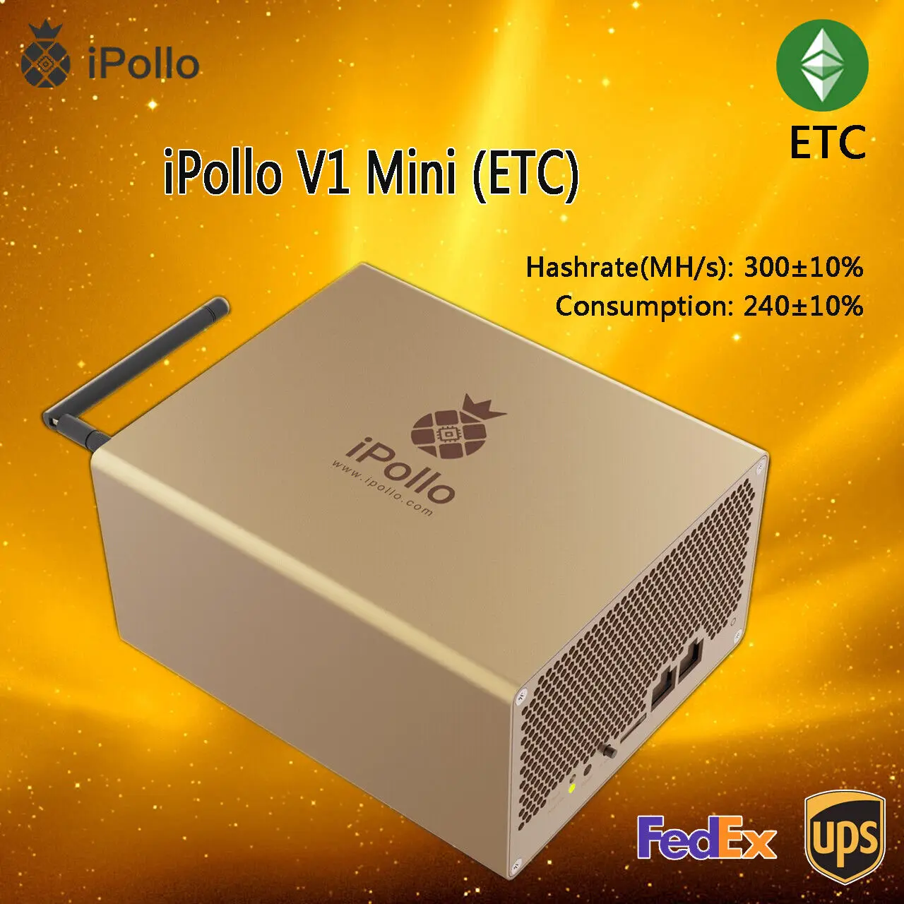 

Buy 2 get 1 free iPollo V1 Mini ETC Miner Hashrate 300MH/s ETHW Miner on Stock