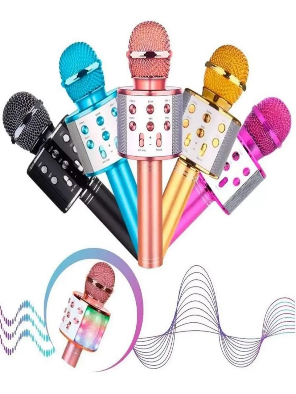 

Bluetooth Karaoke Microphone Voice Effect Recording Mode Selfie Function