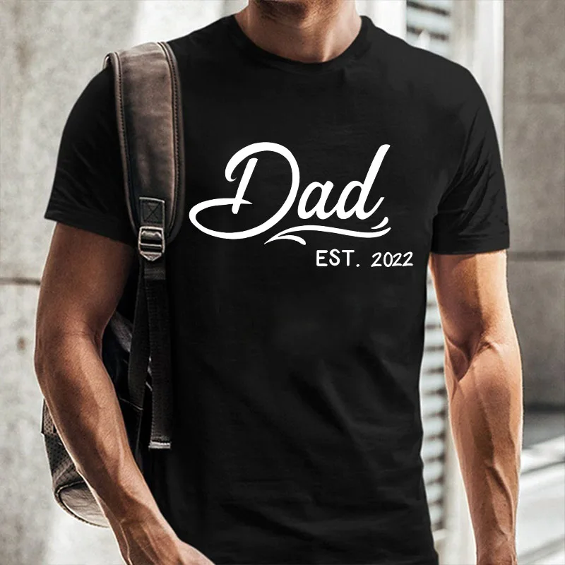 

футболка мужская модная Dad Letter Print Funny T shirts Harajuku Casual Men Clothing 100% Cotton White Sports T-Shirt Tops S-9XL