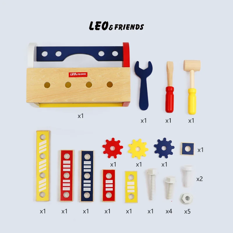 Детский Деревянный Ящик Для Инструментов Fix It' By Scientkidz С 28-компонентным Набором