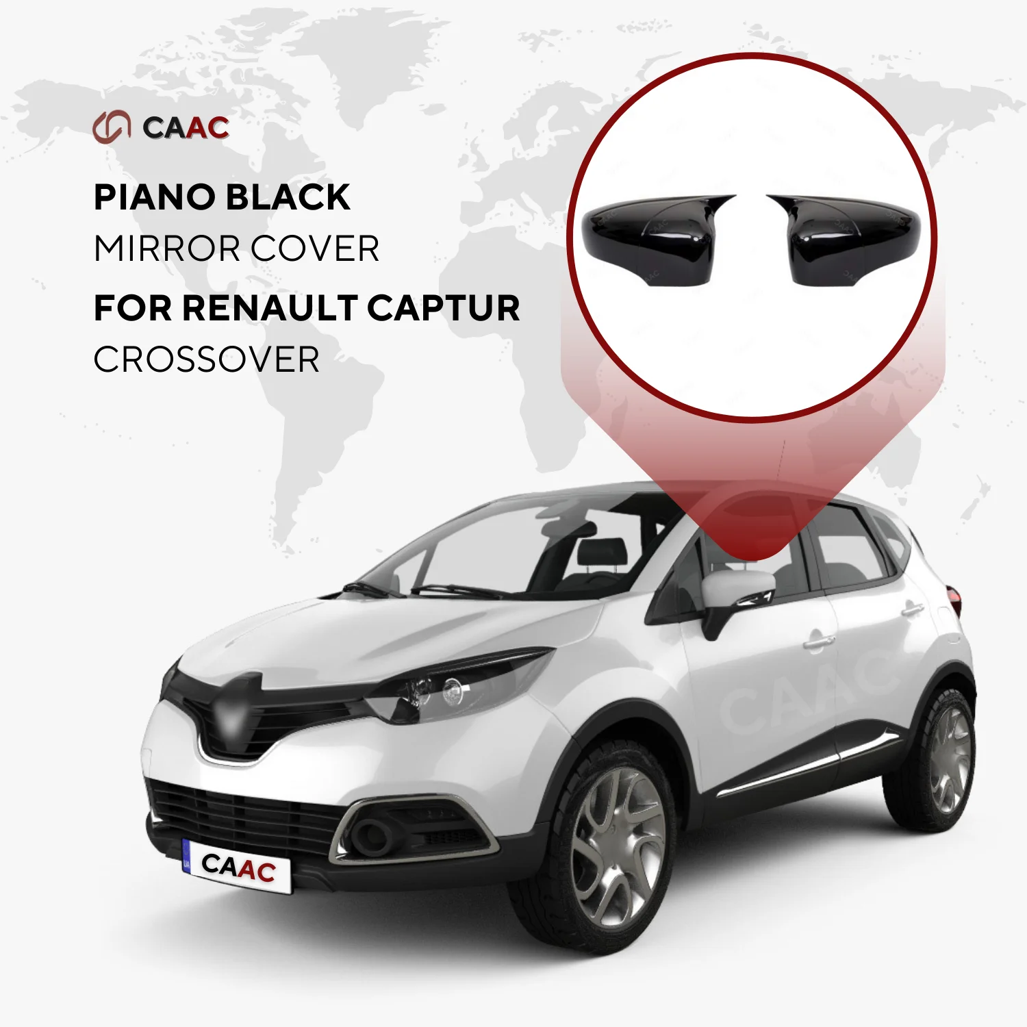 

2 шт., накладки на боковое зеркало для Renault Captur 2013-2019