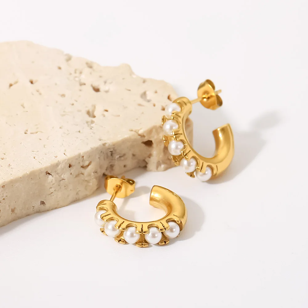 Женские серьги-гвоздики из нержавеющей стали 18 К