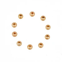 5 20pcs brass beads with rubber inside slider beads stopper beads nickel free round real 18k gold plated