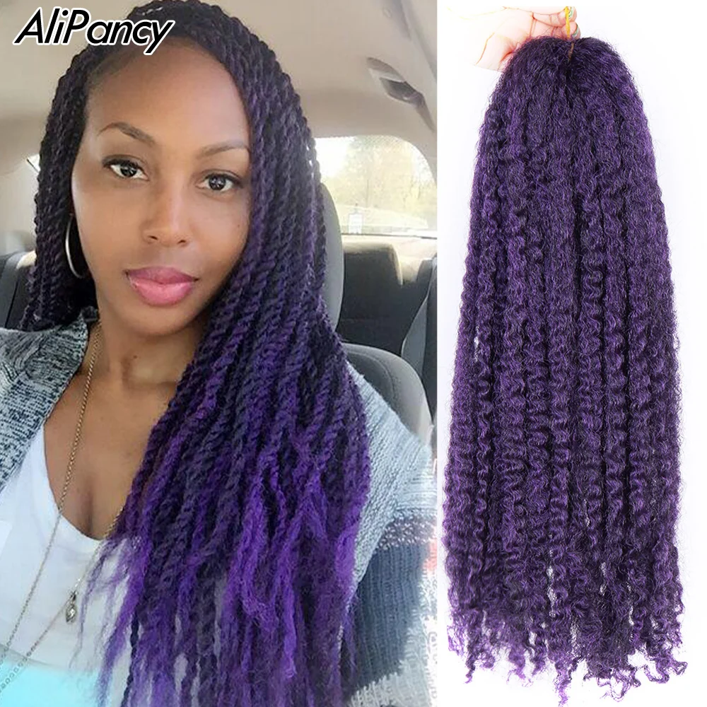 

For Black Women 18inch Marley Braids Hair Extensions Soft Locs Synthetic Hair Afro Kinky Twist Crochet Hair Ombre Braiding Hair