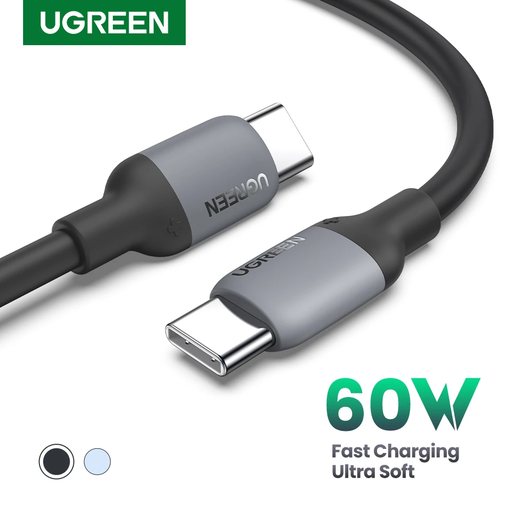 

UGREEN 60W 100W USB C To Type C Cable PD Fast Charging Charger Cable For Macbook Xiaomi Samsung POCO Liquid Silicone USB Cable