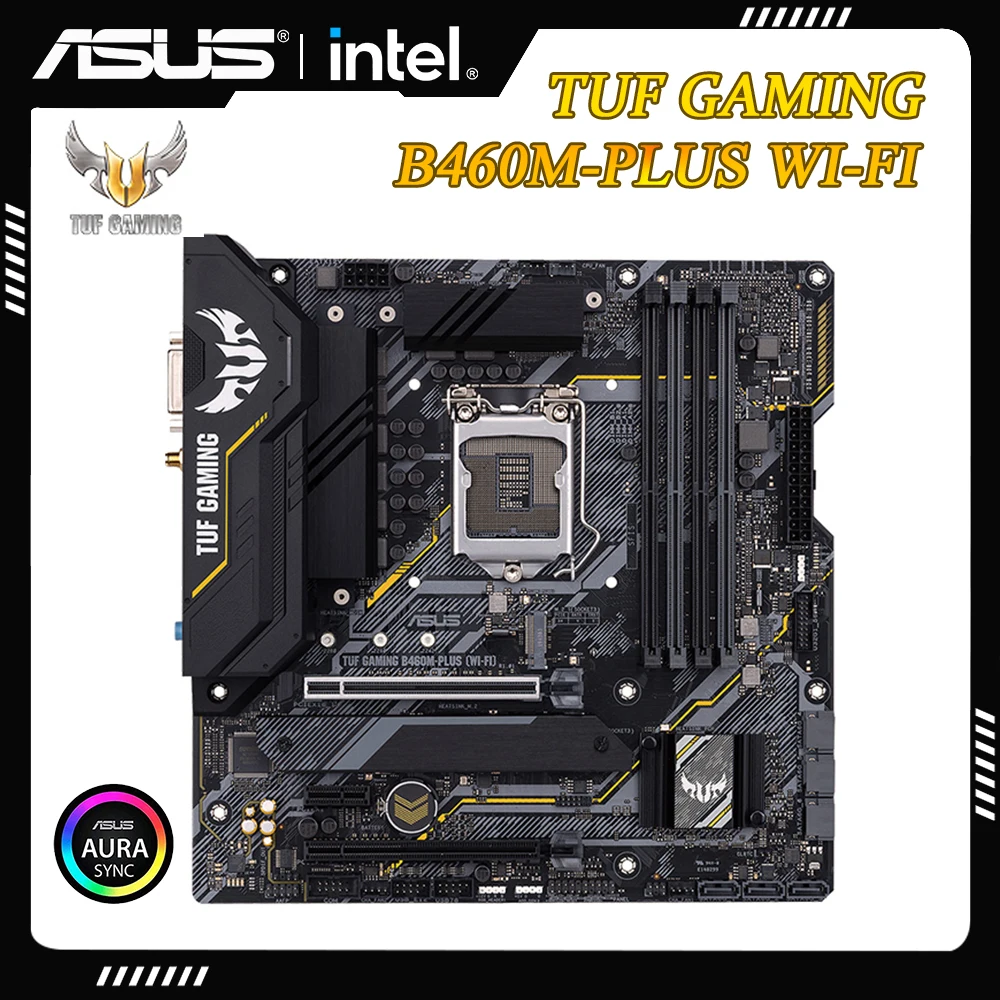 ASUS TUF GAMING B460M-PLUS (Wi-Fi) Intel B460 (LGA 1200) micro ATX материнская плата DDR4 128G PCI-E 4 0 M.2 HDMI USB 3 2 |