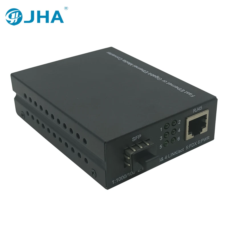 

JHA-TECH 10/100Base-TX to 100Base-FX Fast Fiber Media Converter with 1 100M SFP Slot External Power Supply