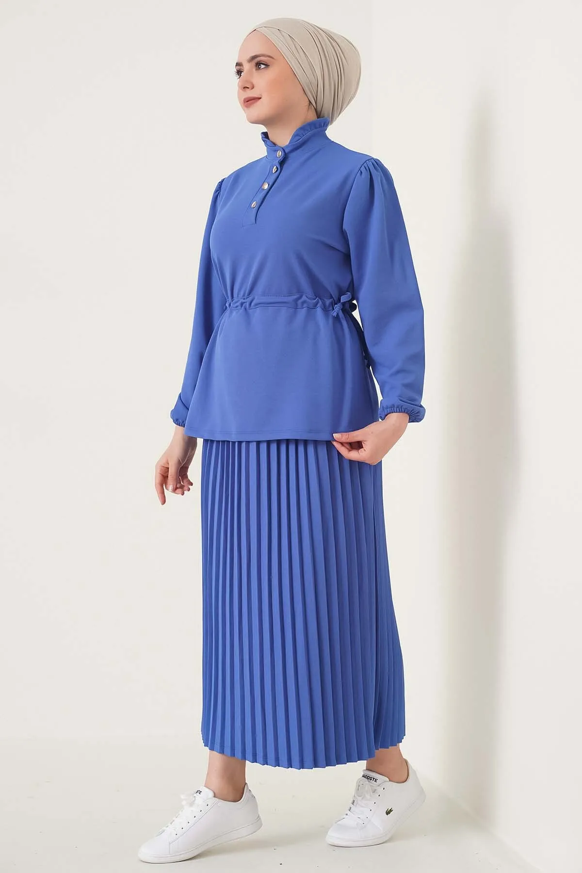 

Women's Clothing Drawstring Waist Double Set Abaya Muslim Ensembles Musulmans Ruffled Dress Elegants Casual Beach Summer Spring