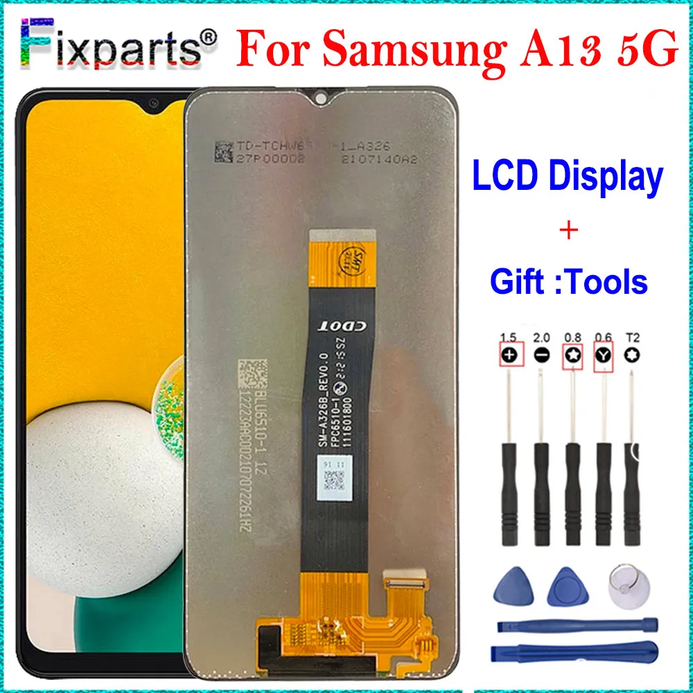 

Протестированный ЖК-дисплей 6,5 ''для Samsung Galaxy A13 5G, сенсорный стеклянный экран, дигитайзер для samsung A136 A136B, A136U, A136U1 LCD