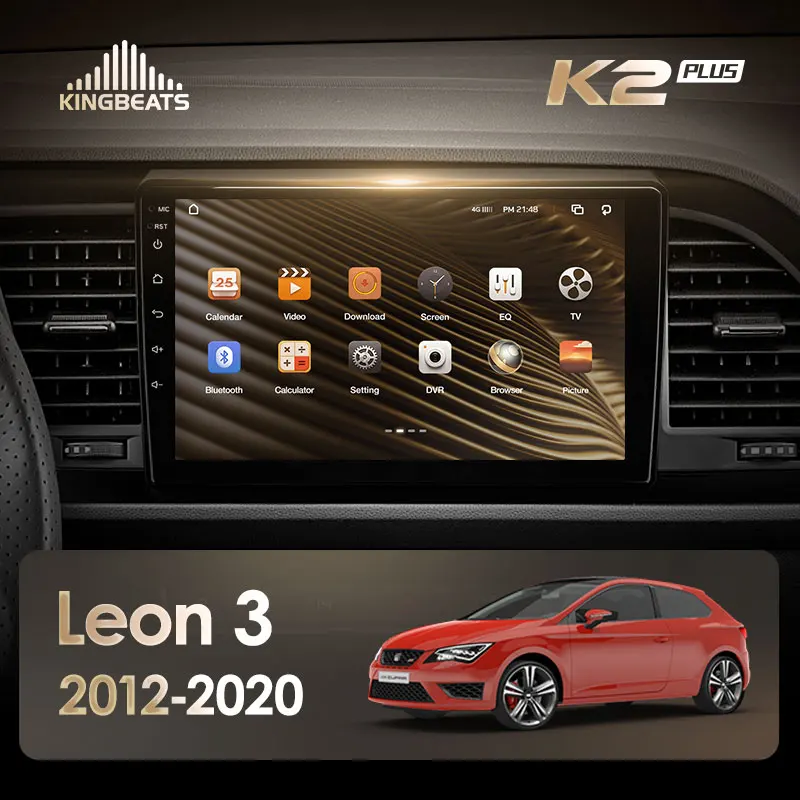 KingBeats Android 10 Octa-Core мультимедийная автомагнитола с навигацией GPS и видеоплеером для автомобиля Seat Leon 3 2012-2020 без DVD, размер 2 DIN.