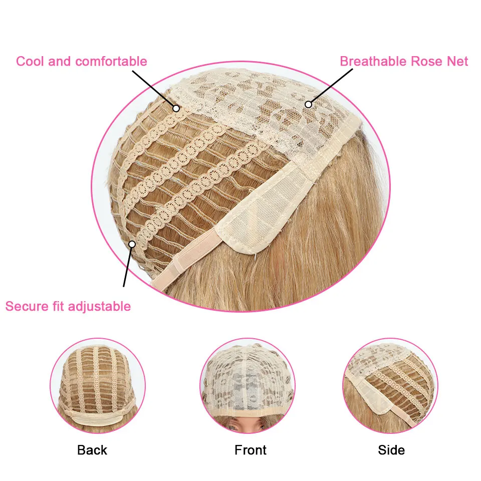 Парик из синтетических волос beauчерного цвета блонд Боб с челкой Короткие