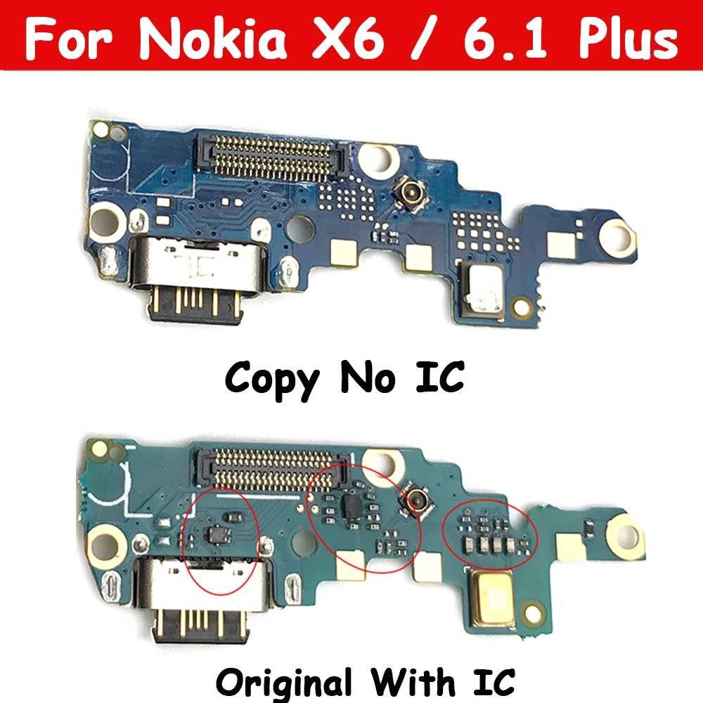 

100% Original New USB Charging Port Dock Plug Connector Board Flex Cable For Nokia X6 / 6.1 Plus TA-1099 TA-1103 Charging Plate