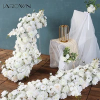 JAROWN Butterfly Orchid Table Flower Row Wedding Ceremony Reception Table Runner Centerpiece Rose Floral Swag Party Decoration