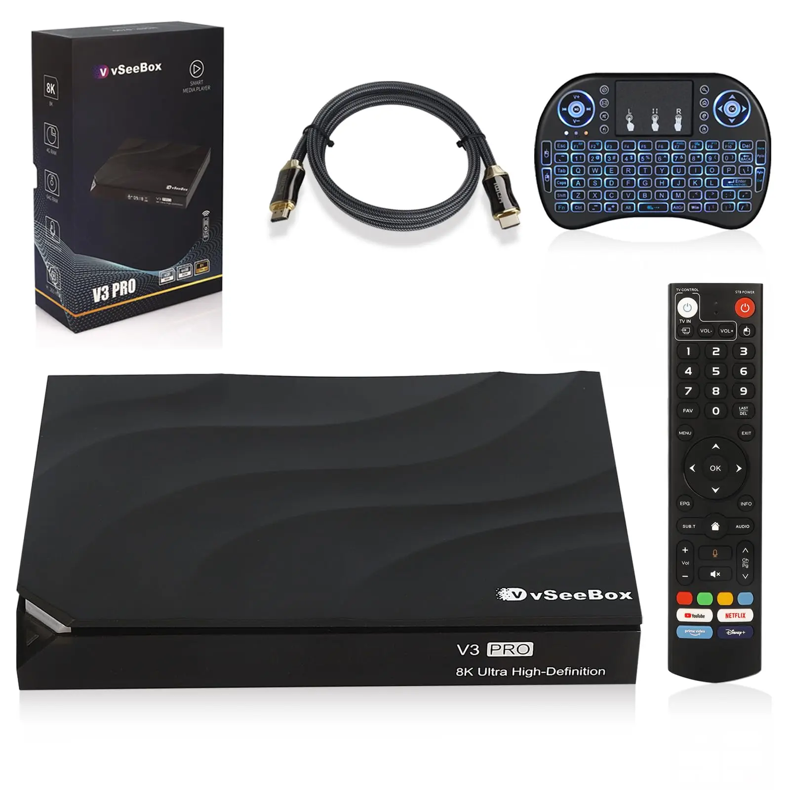 Горячий продавать КУПИТЬ 2 ПОЛУЧИ 1 БЕСПЛАТНО vSeeBox V3 Pro Bundle 8K HDMI карта/привод 64 ГБ