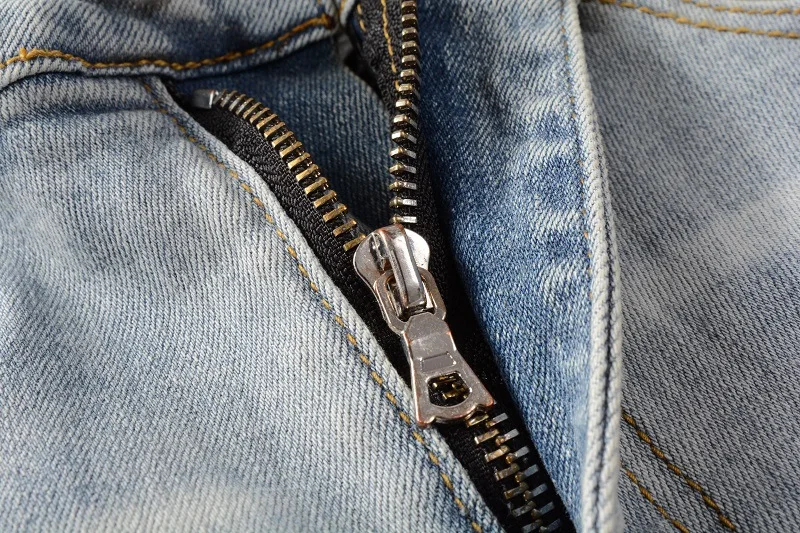 Korean Style New Arrivals Men's Light Blue Ripped Denim Pants Distressed Skinny Stretch Destroyed Patches Casual Jeans 28-40