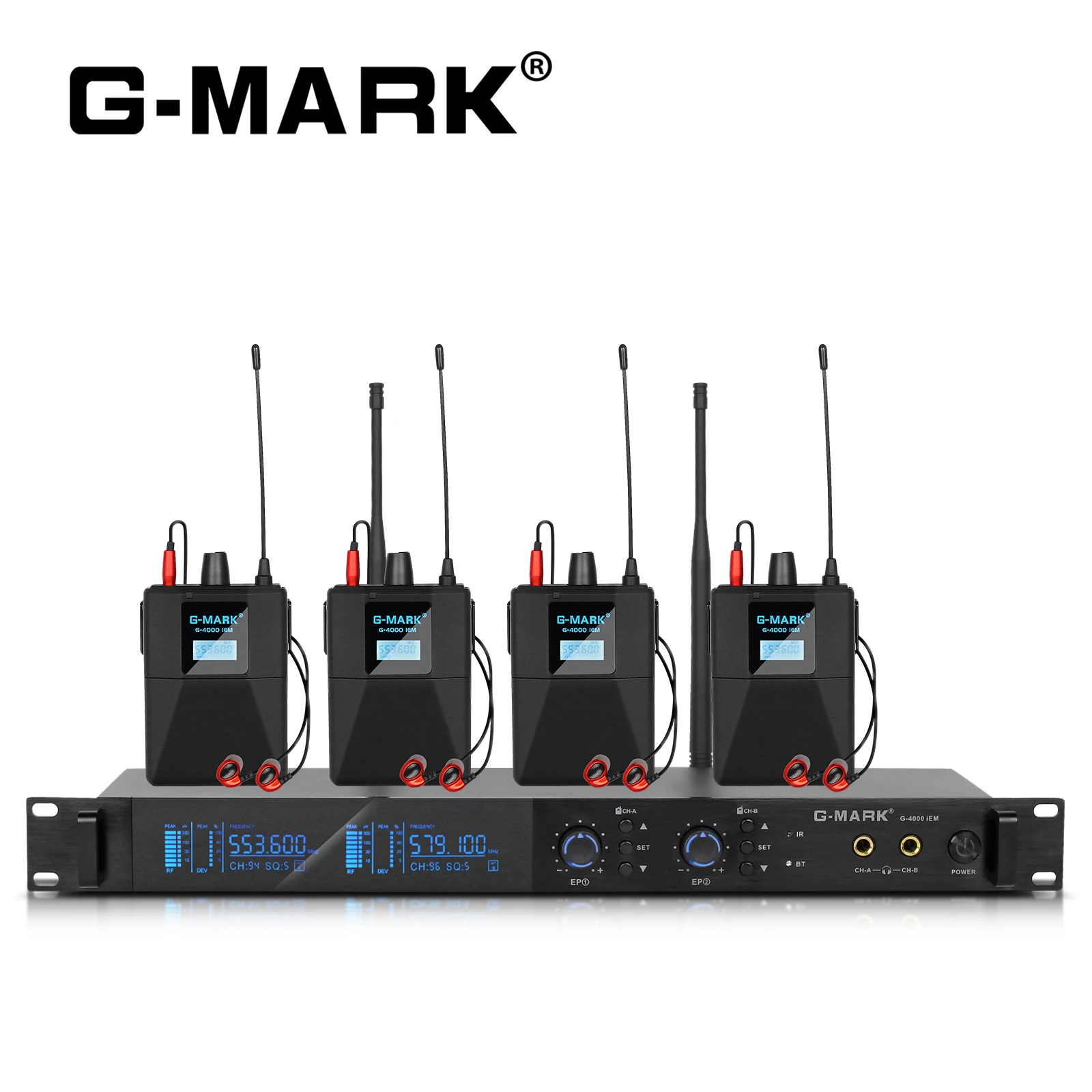 

Wireless In Ear Monitor G-MARK G4000IEM UHF Stage Return For Singer Guitar Studio Band Performance DJ Show