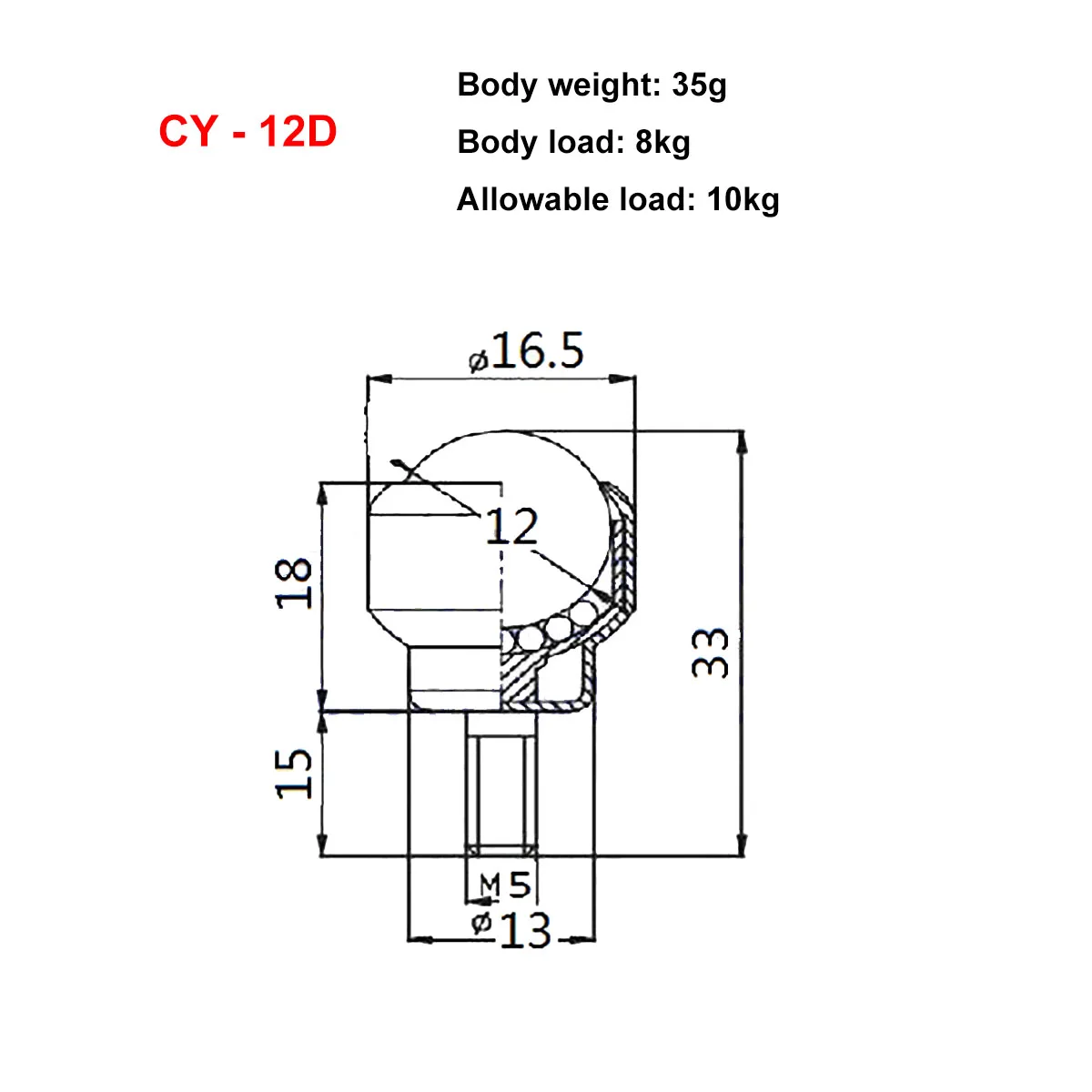 

CY-12/19/25D Винтовой универсальный шариковый ролик из углеродистой стали/нержавеющая сталь 304/нейлоновый шариковый конвейерный ролик
