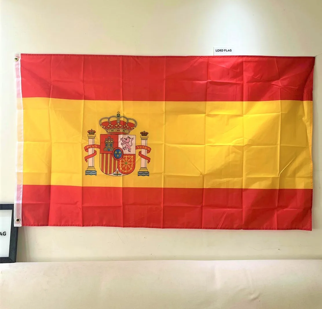 

Free Shipping Spain National Flag 90x150cm Polyester No Fade ESP ES Espana Spanish Flag Banner for Celebration big flags Hanging