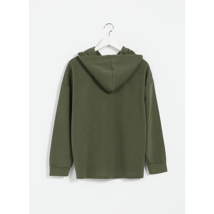 People By Fabrika Однотонная Женская толстовка цвета хаки с капюшоном VK21-02-AW22
