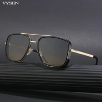 retro square sunglasses for men 2022 luxury brand designer metal frame sun glasses women vintage double bridge eyeglasses uv400