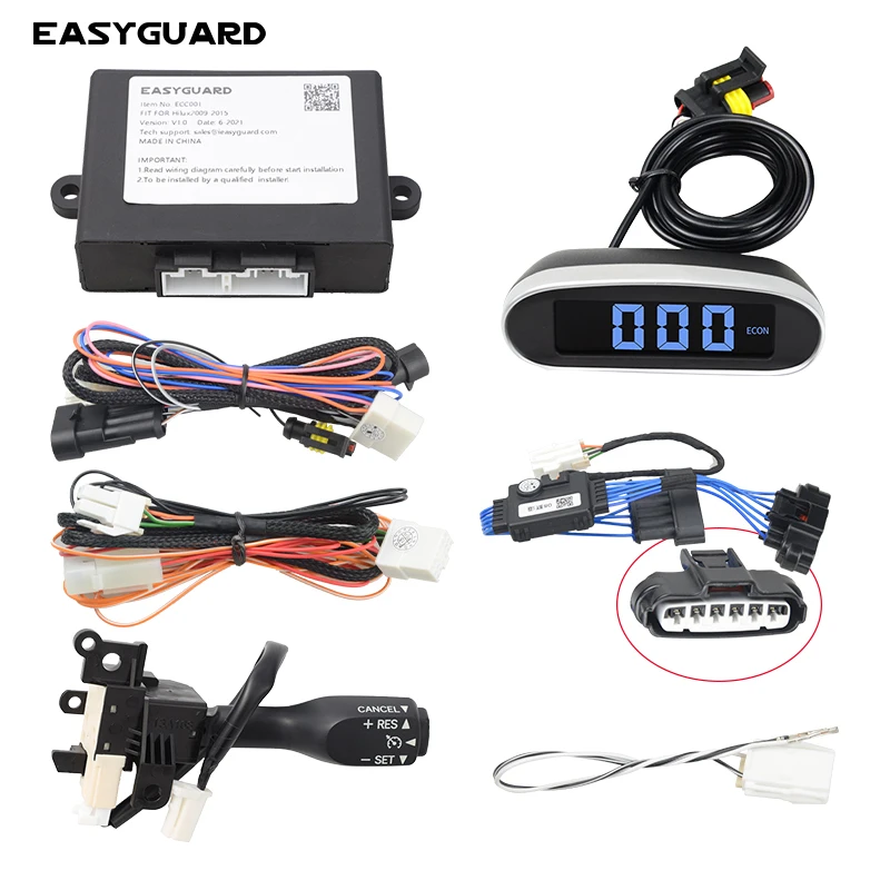 Комплект регулятора скорости круиза EASYGUARD подходит для Toyota Hilux, Hilux Revo, Fortuner, Innova, Rush, Hiace, Land Cruiser, Prado 06-22
