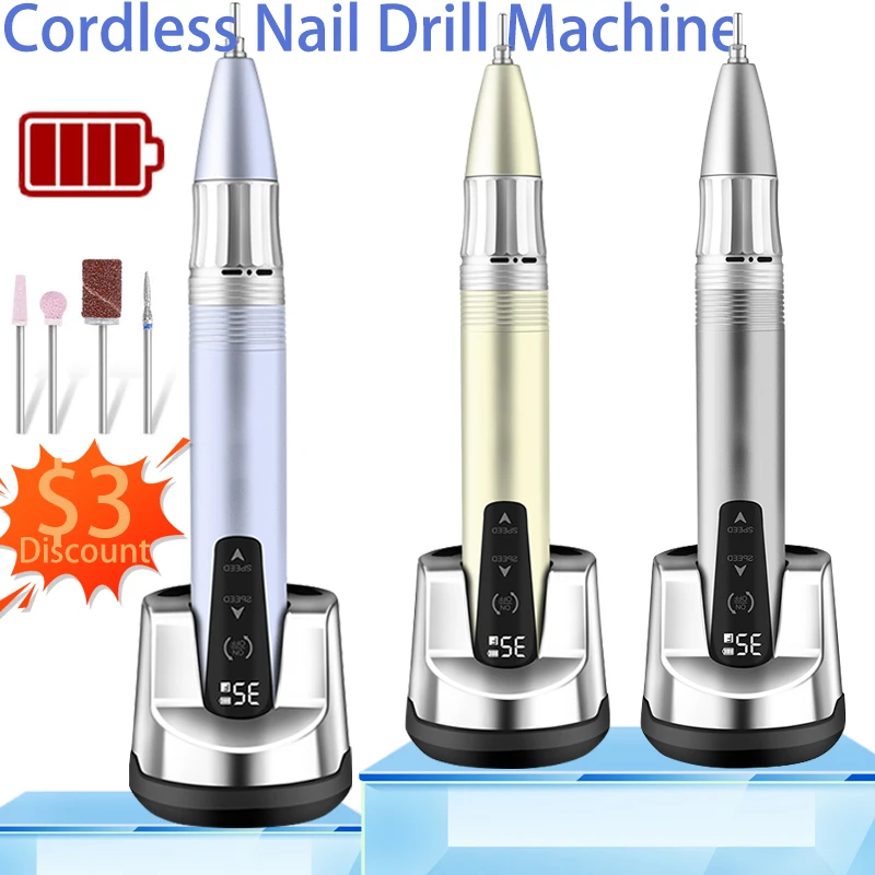 35000RPMElectric Nail Drill Machine Nail Polisher Grinder Handpiece Professional Milling Cutter for Manicure Pedicure Salon Tool