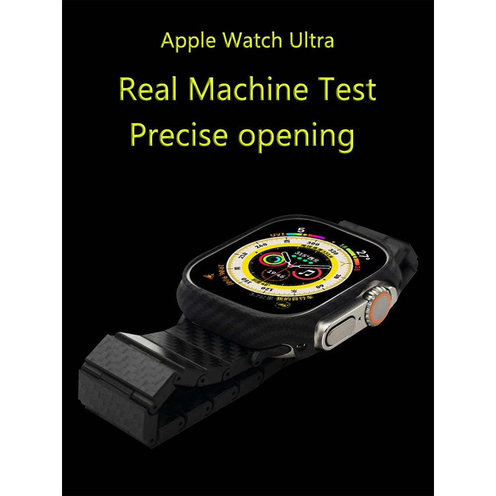 100% Carbon Fiber For Apple Watch Ultra Modified 49mm Luxury Detachable Adjustable Comfortable Case+Strap Package