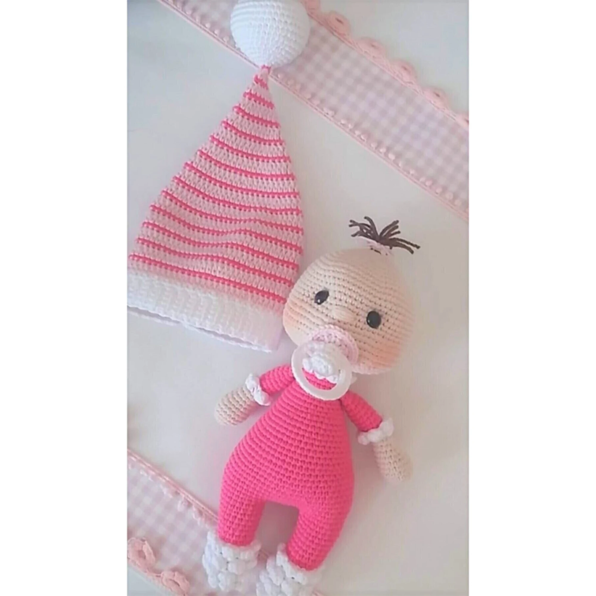

Соска-пустышка Amigurumi, милая детская Органическая трикотажная игрушка, моющиеся куклы ручной работы, спутник для сна для новорожденных, мила...