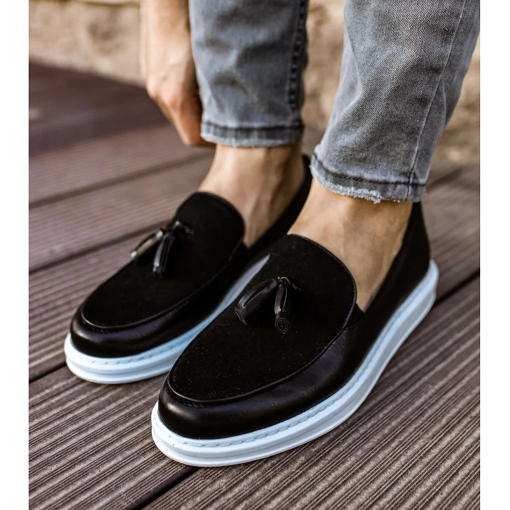 

Туфли мужские классические, Полированная кожа и замша, без застежки, роскошный стиль, деловые костюмы, Классическая Повседневная модная вин...