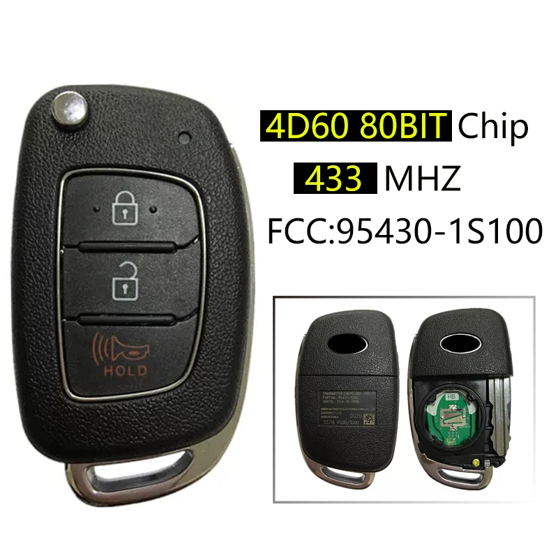 

CN020055 Original Smart Car key fob for Hyundai Novo Hb20 95430-1s100 4D60 80BIT 433MHZ