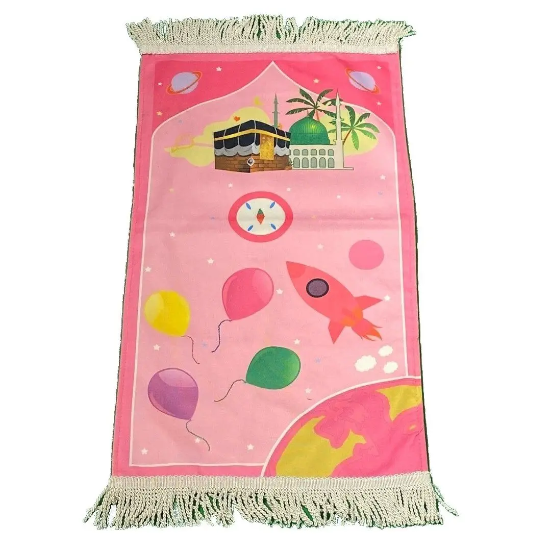 Детский мусульманский молитвенный коврик из полиэстера портативный плетеный