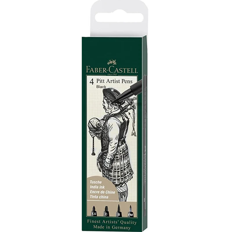

Faber-Castell Pitt Artist Pen Black 4-pack