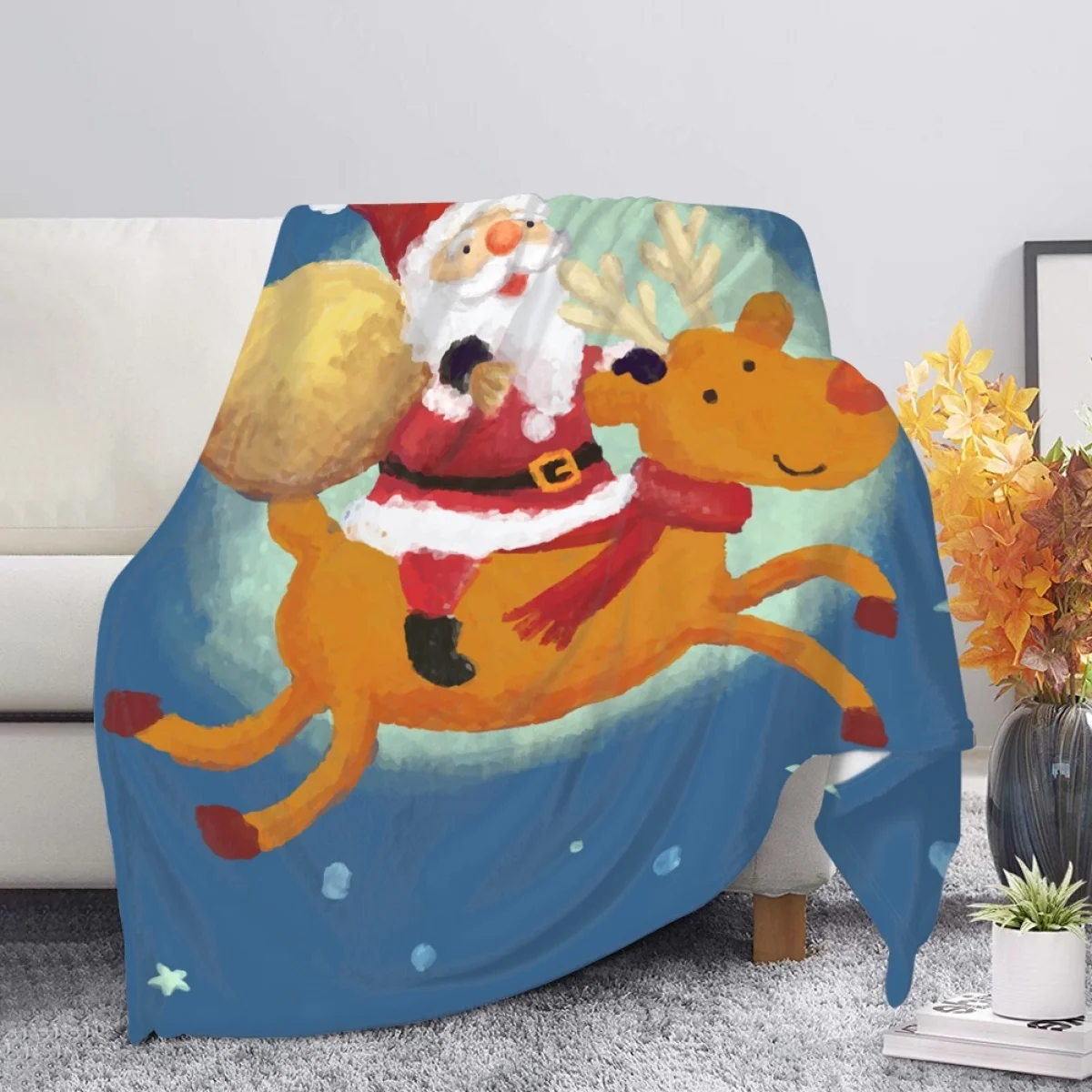 

Одеяло с мультяшным рисунком Санта-Клауса, новогодний подарок, уютное дышащее одеяло для дивана, теплое Флисовое одеяло кораллового цвета, ...