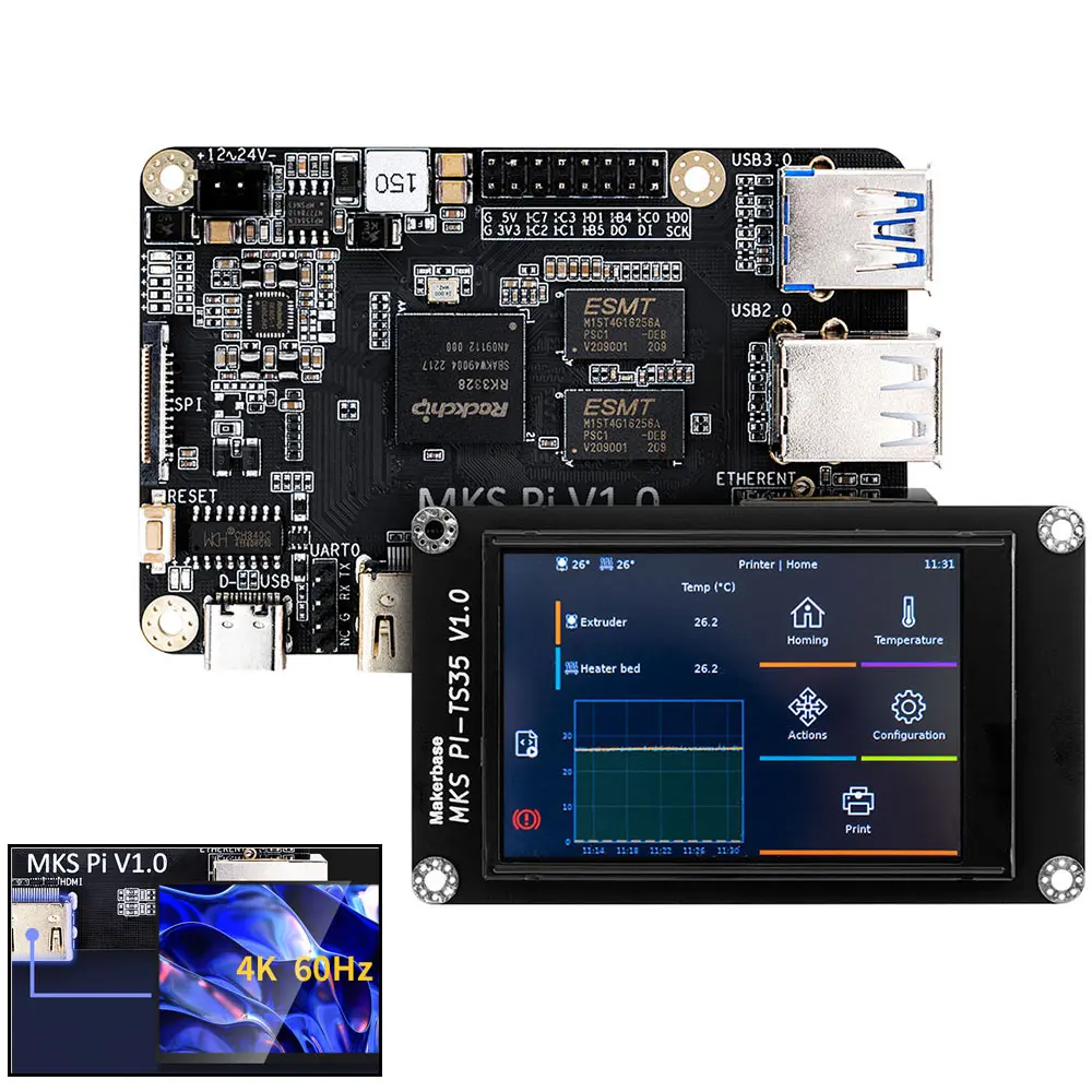 

MKS PI Motherboard with Quad-Core 64bit SOC Onboard Run for Klipper for Voron VS Raspberry Pi RasPi RPI Fit Display Up to 4k60hz