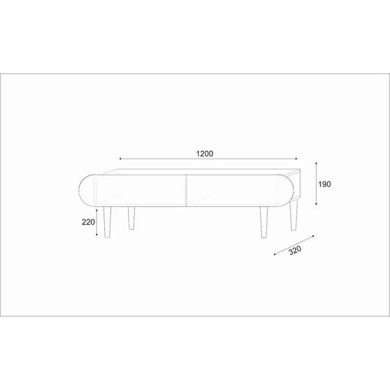Тумба под ТВ Пандора 2 1400х340х410 Черный/Черный МДФ