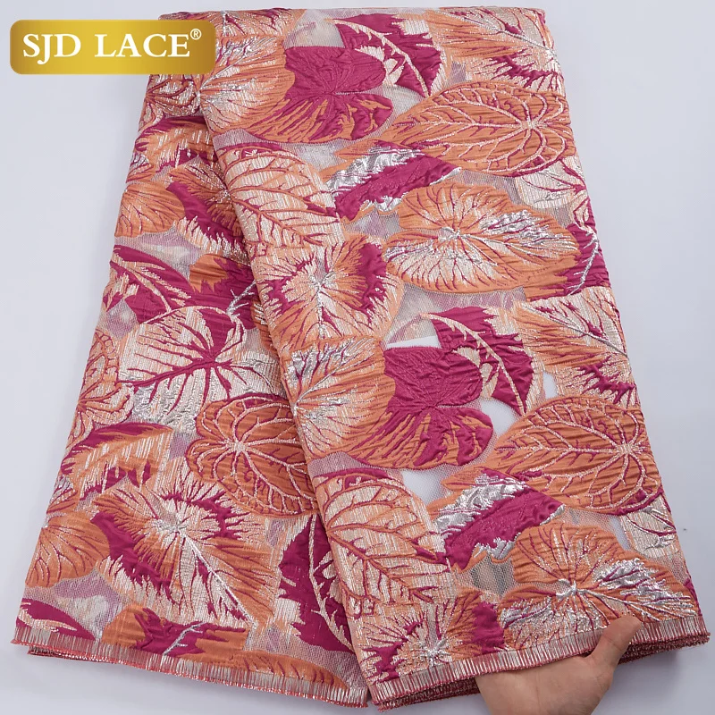 Кружевная блестящая жаккардовая кружевная ткань SJD для свадебного платья 2022