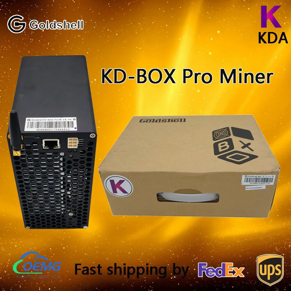 

Купите 5 и получите 3 бесплатно, Золотая оболочка KD-BOX PRO 2,6 T, Майнер Kadena с блоком питания и шнуром, готов к отправке