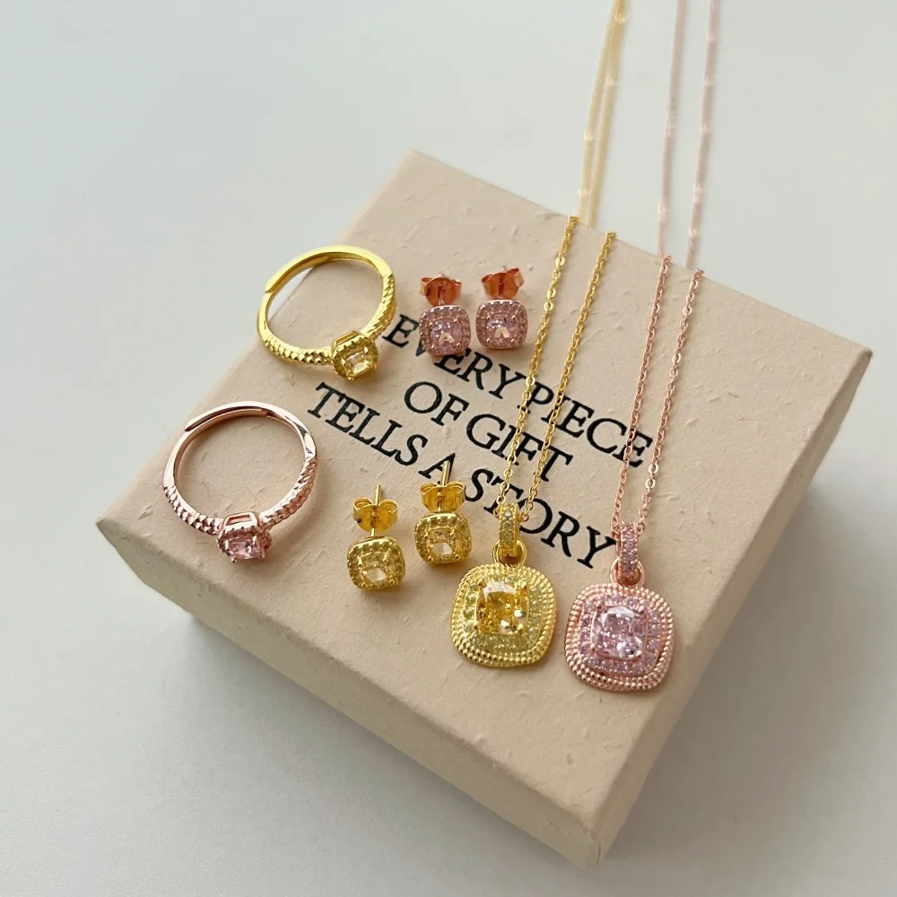 Роскошные ювелирные изделия из стерлингового серебра S925 супер-вспышка сияющий